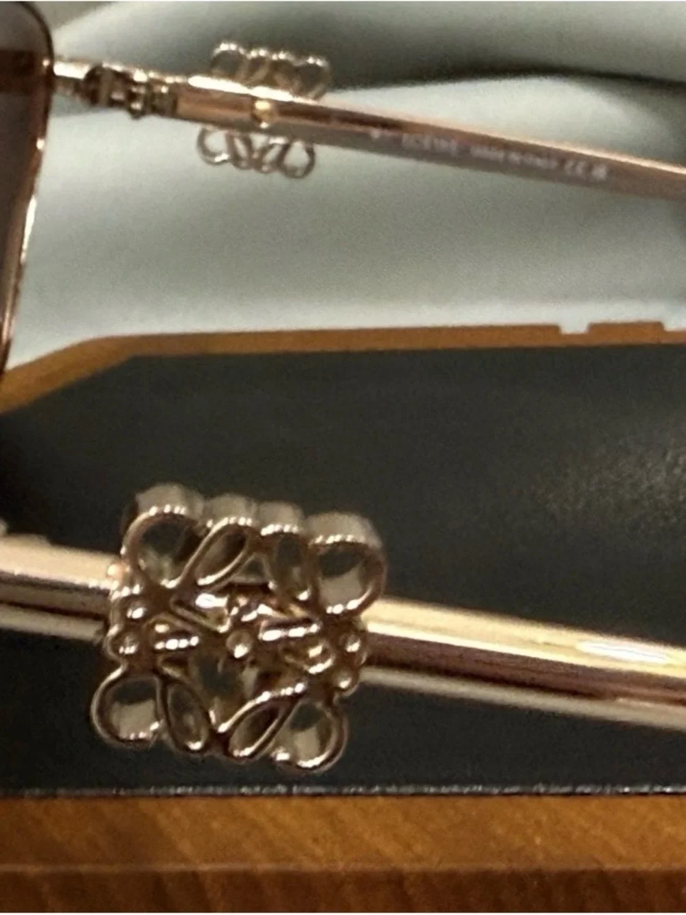 Loewe Gold Frame Sunglasses with Pink Lenses